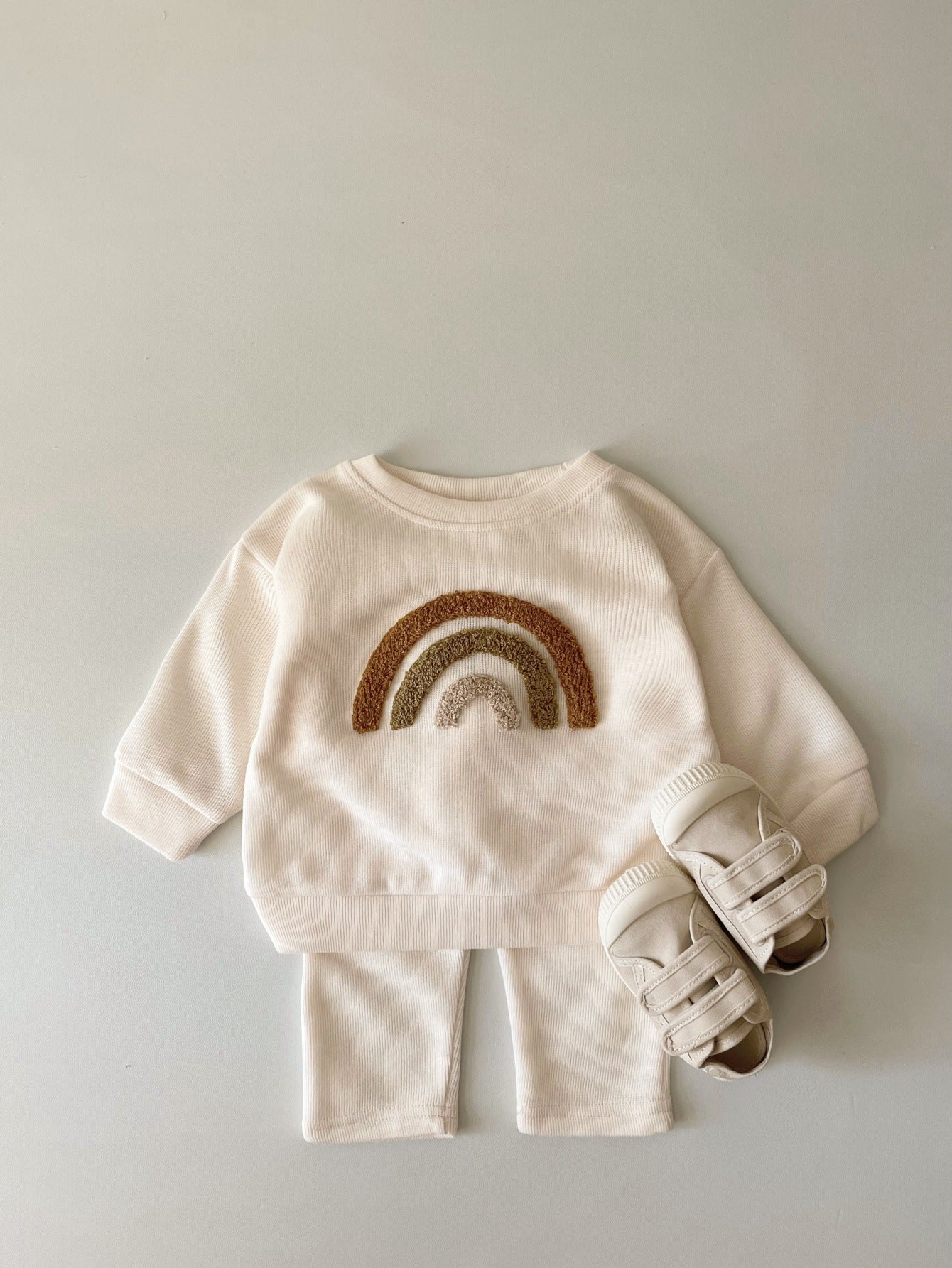 Spring And Autumn Newborn Alphabet Embroidery Baby Long Sleeve Two-piece Suit